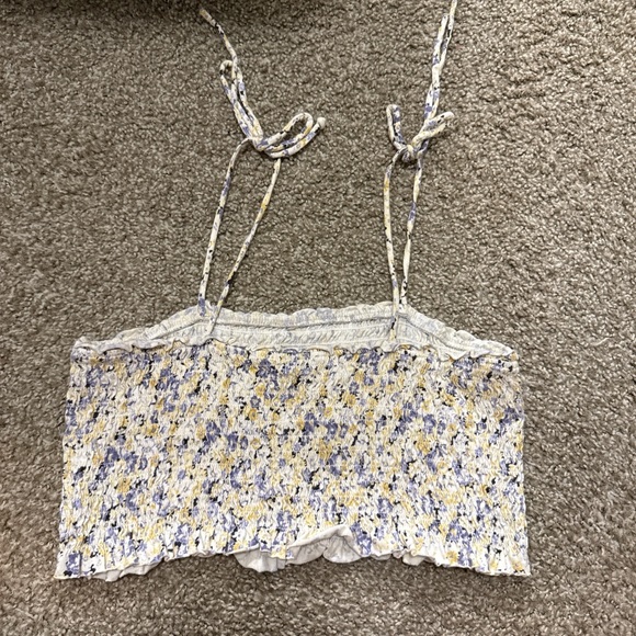 Wild Fable Yellow and Purple Floral Camisole Crop Bra Top - Picture 2 of 3